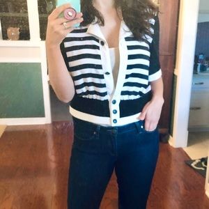 Vintage black and white striped blouse